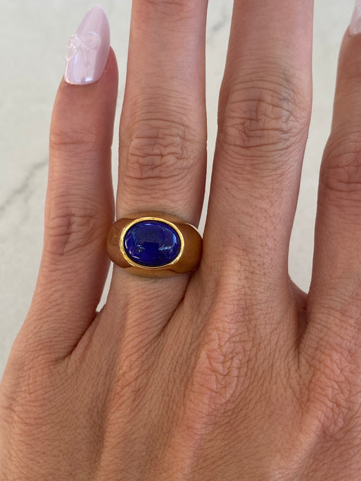 18K Lapis Lazuli Signet Ring