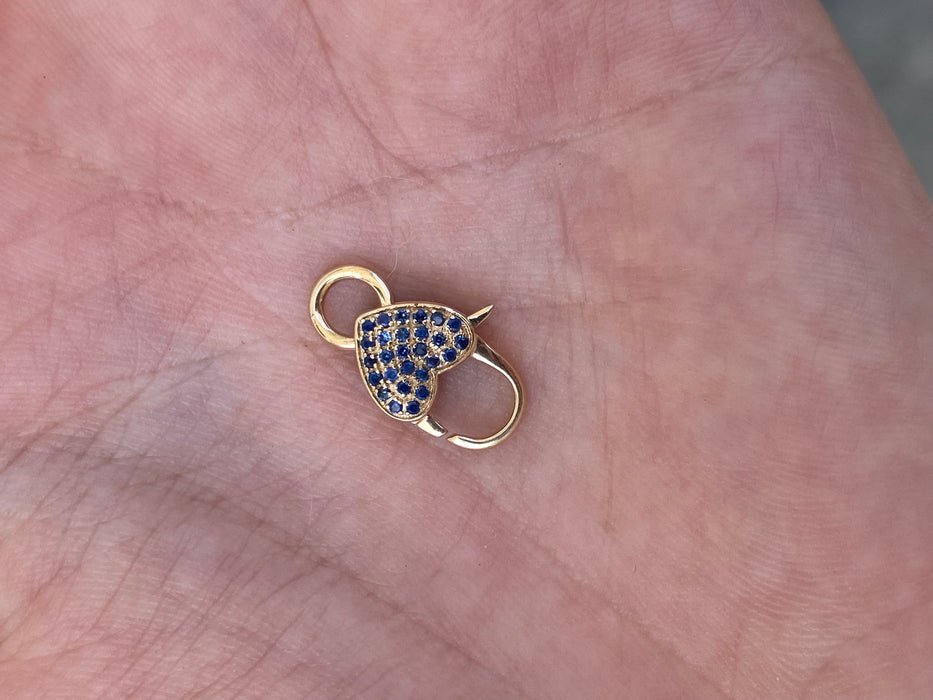 14K Gold Gemstone Clasps & Connectors – Diamond, Ruby, Sapphire, Emerald Carabiners & Heart Links