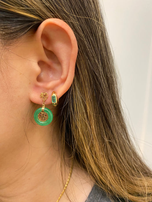 14k green jade earrings