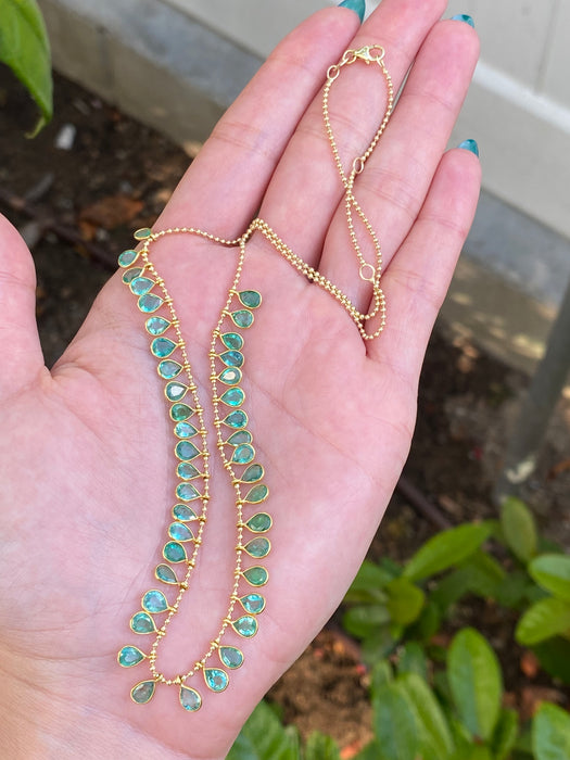 14k emerald bead necklace 18”