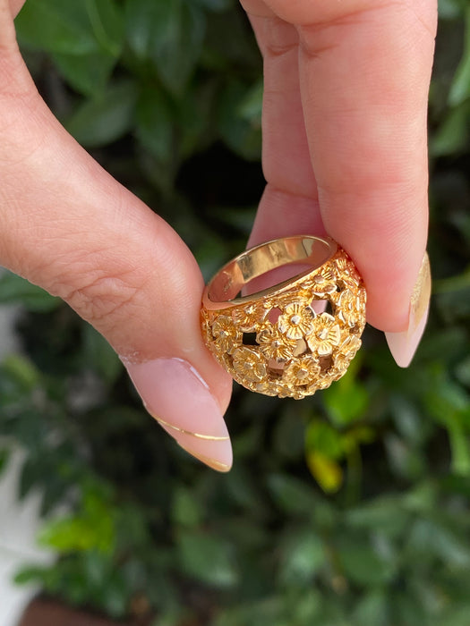 14k flower bombe ring size 5