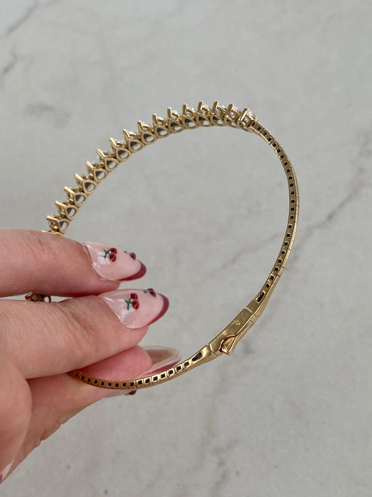 14K Flexible Pear Lab Diamond Bangle Bracelet – 5 CTW