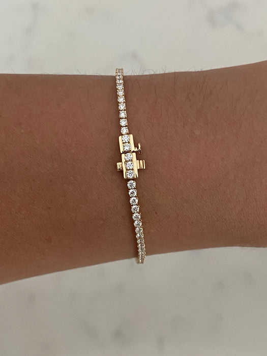 14K 2 Carat Lab Diamond Tennis Bracelet