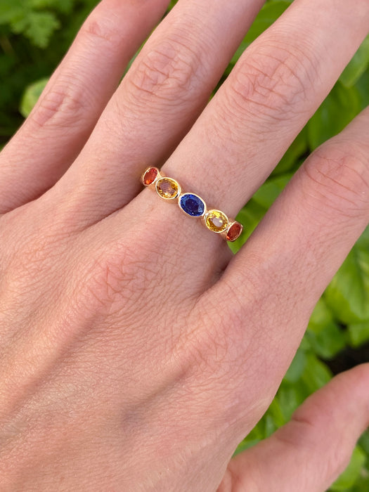 14K Gold 3.8 Carat Sapphire Eternity Ring