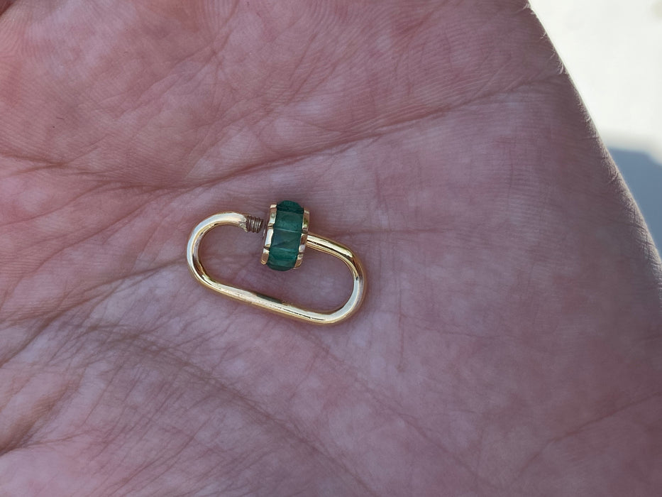 14K Gold Gemstone Clasps & Connectors – Diamond, Ruby, Sapphire, Emerald Carabiners & Heart Links
