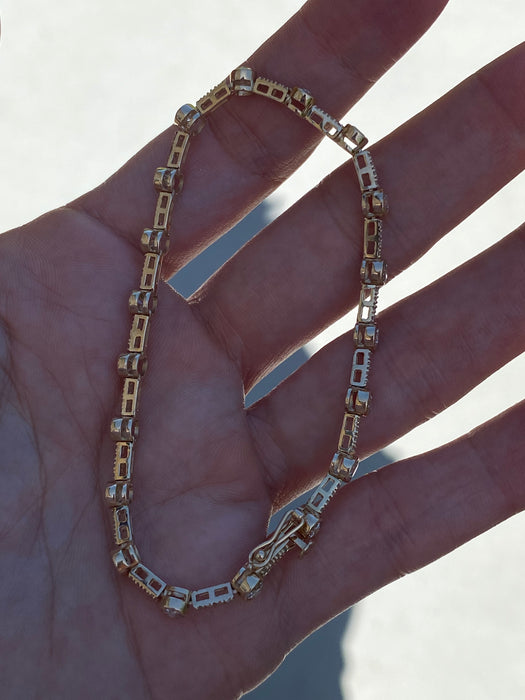 14K Yellow Gold Diamond Tennis Bracelet – 2.63 TCW Bezel & Prong Set Diamonds