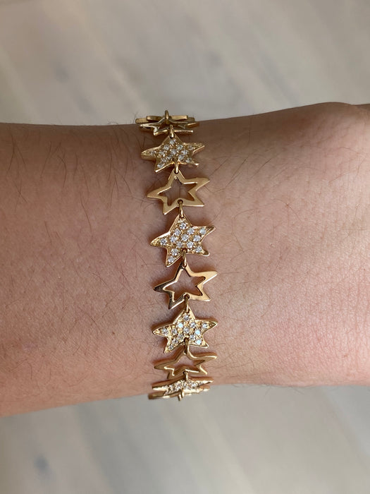 18k diamond star bracelet