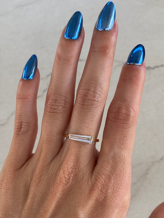 14K Tapered Baguette Lab Diamond Ring – 1.18 CT