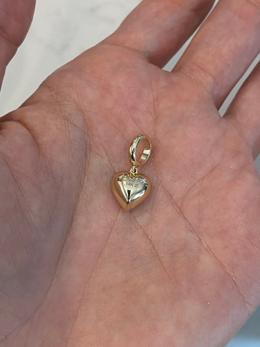14K Gold Lab Diamond Heart Charm
