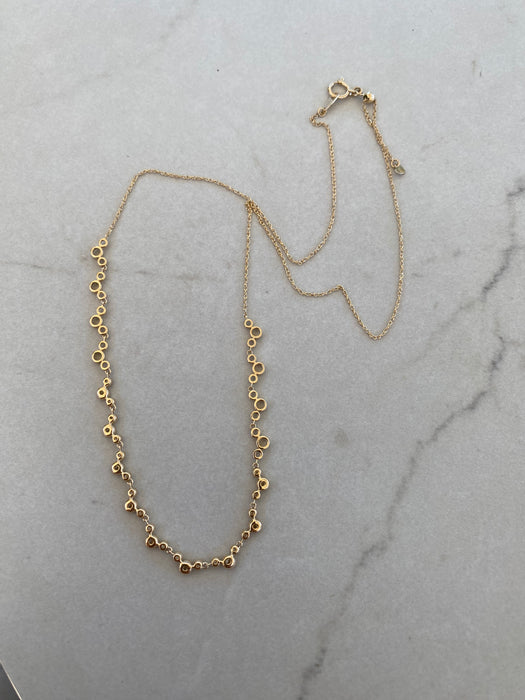 Vintage 18K Gold Natural Diamond Adjustable Necklace – 0.48 TCW