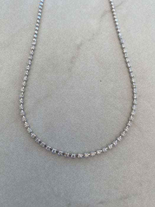 Vintage 18K White Gold Natural Diamond Necklace – 1.00 TCW