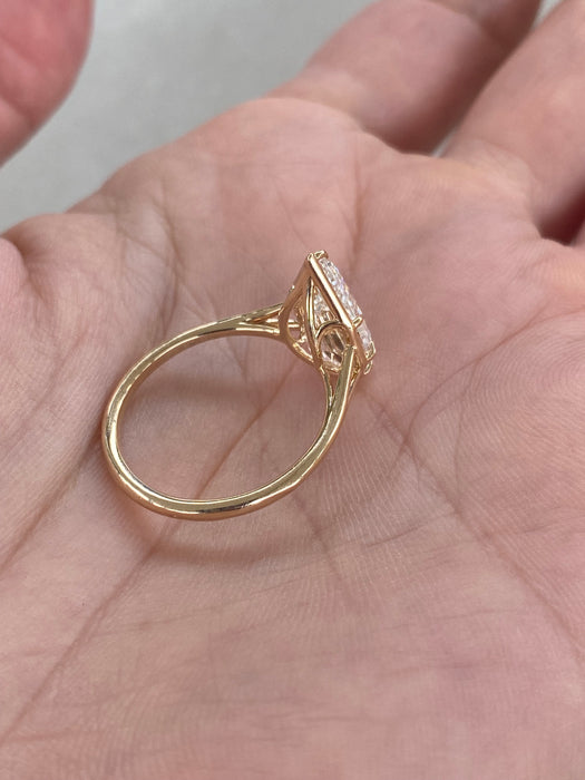 14K Gold IGI Certified Lab Diamond Pear Ring – 2.99 Carat