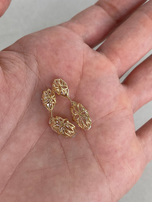 14K 6.2 TCW Lab-Grown Diamond Pear & Elongated Oval Drop Earrings