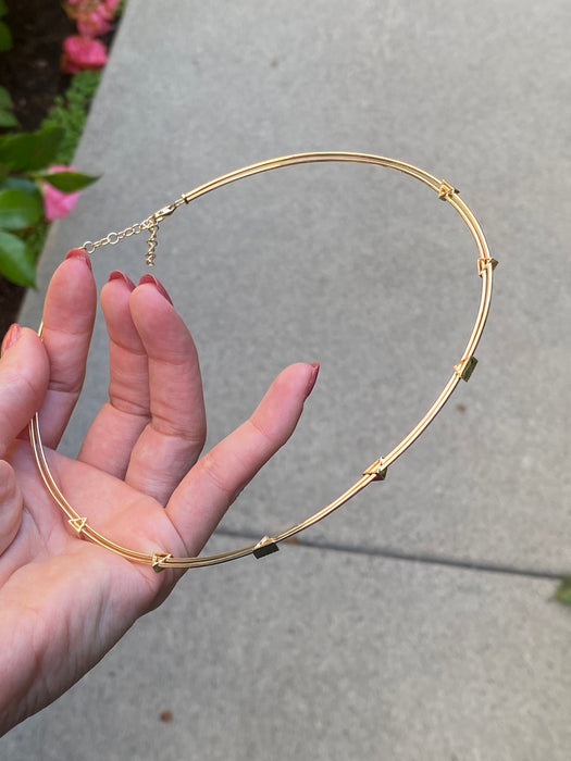 14k collar necklace diamond triangle black onyx