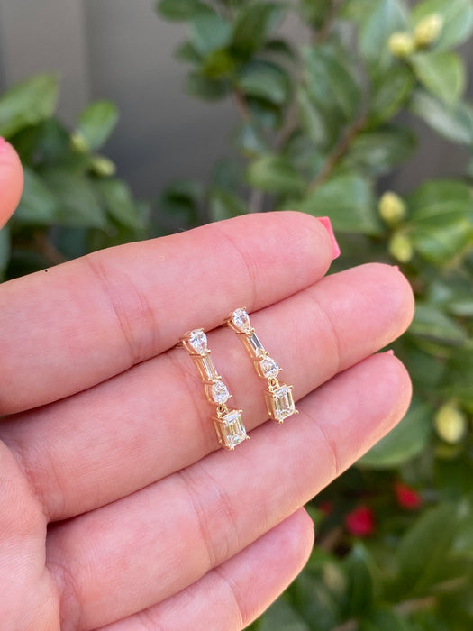 14k 1.25 carat lab diamond earrings