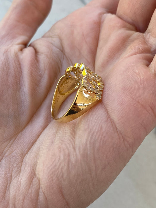 Vintage 18K Natural Diamond Squiggle Ring