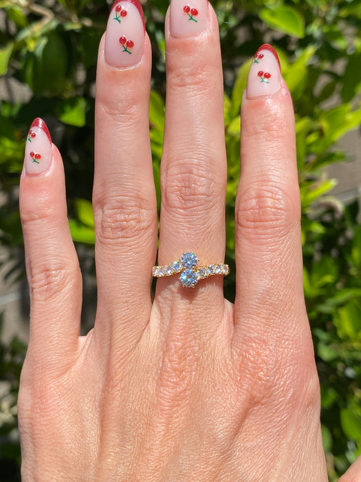 Vintage 18K Gold Natural Diamond Bypass Ring | 1.06 CTW Diamonds