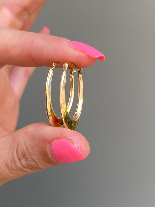 10k oval hoop earrings