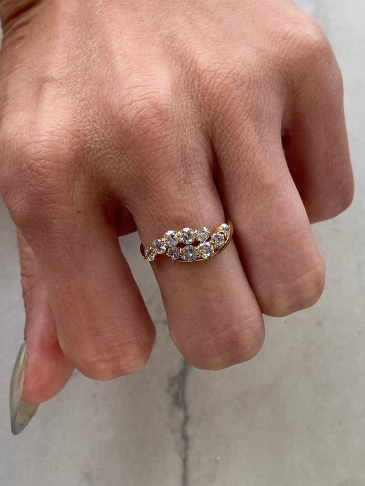 Vintage 18K Natural Diamond Swirl Ring – 1.00 TCW