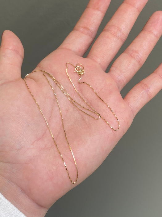 14k 18” box chain necklace