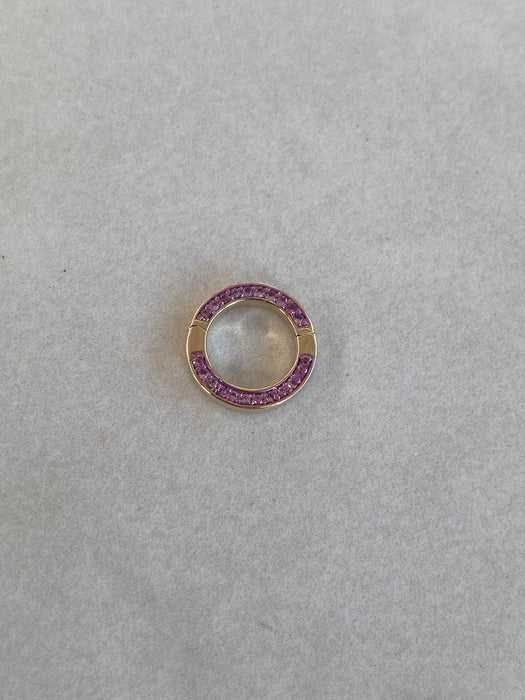 14K Natural Pink Sapphire Round Connector