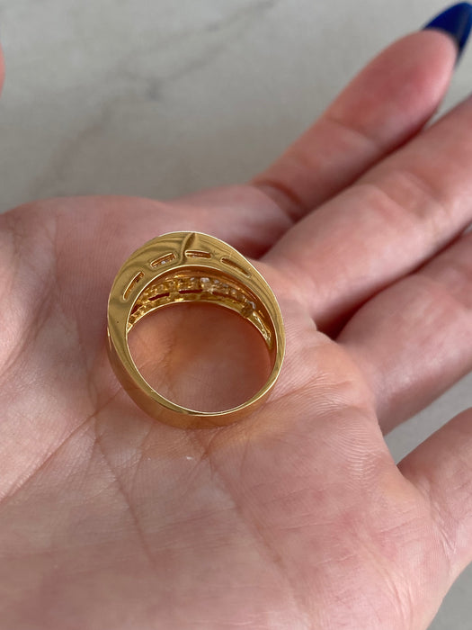 Vintage 18K Gold Double Baguette Diamond Ring – 1.52 TCW