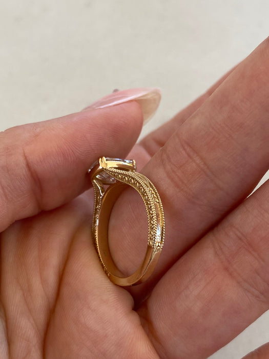 14K Gold Lab Cushion 2.03 TCW Diamond Ring Size 6