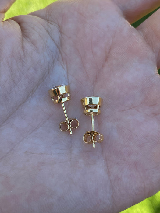 14k 2.2 carat lab diamond stud earrings