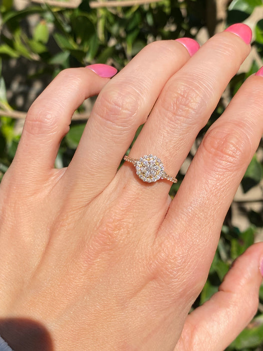 Vintage 18K Gold Diamond Ring – 0.50 TCW Natural Diamonds, Size 6