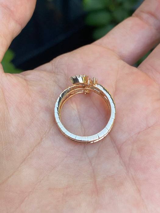 18K Rose Gold Diamond Triple Bypass Coil Ring by Penny Preville