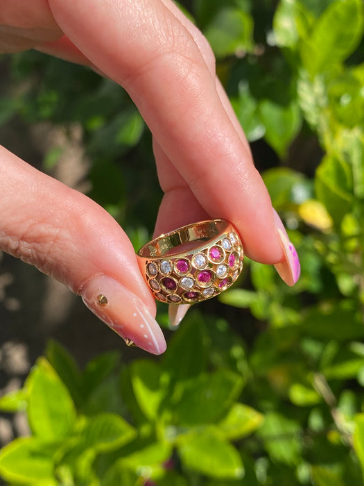 18k ruby and diamond ring size 5.75