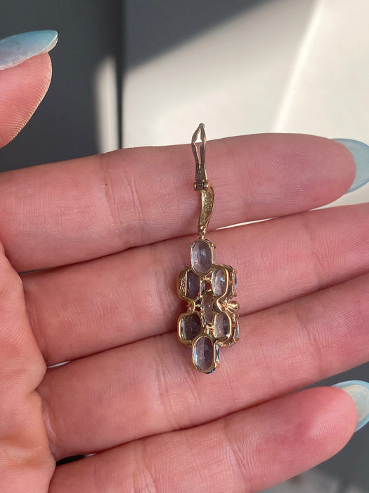 14k blue topaz cluster charm