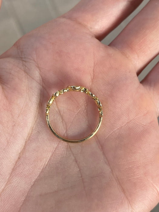 14K Gold Natural Diamond Disc Star Ring
