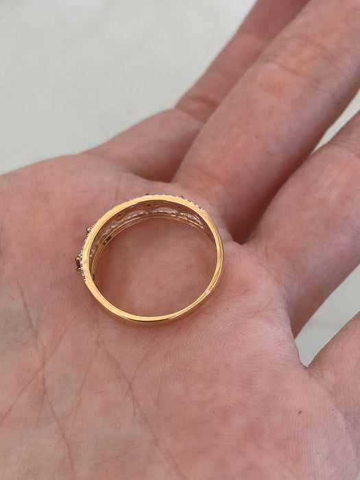 14K Rose Gold Natural Diamond & Ruby Ring