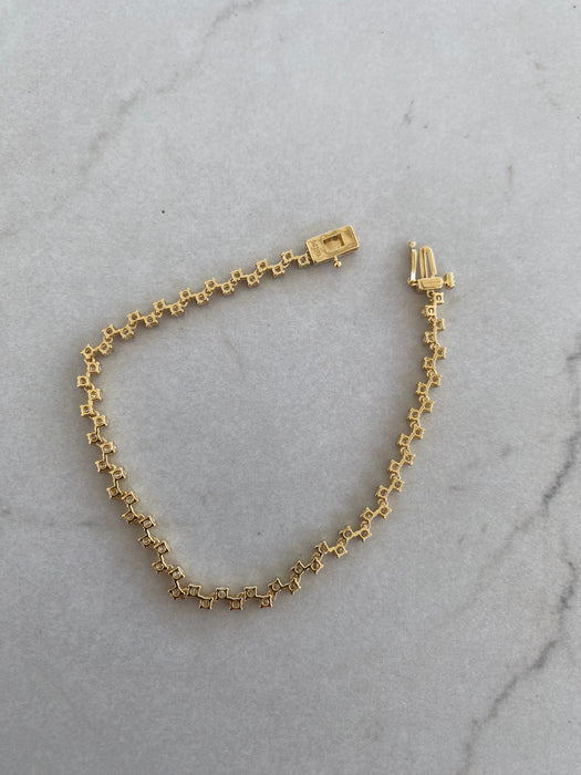 10K Gold Diamond Zigzag Tennis Bracelet – 2 CTW