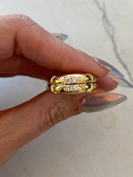 Vintage 18K Gold Convertible Diamond Ring – Hidden Diamond Reveal