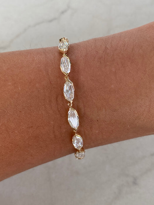 14K Step-Cut Marquise Lab Diamond Bracelet — 8.3 TCW