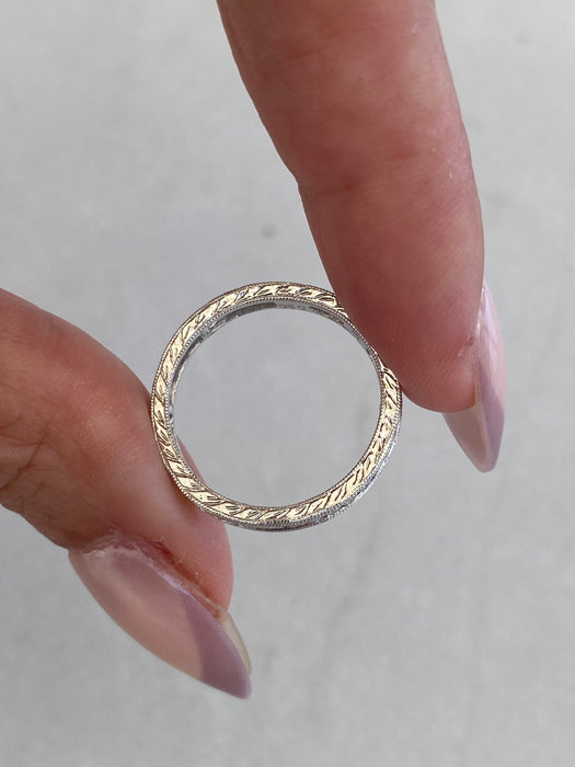 Vintage 18k White Gold Diamond Eternity Ring Size 6.5