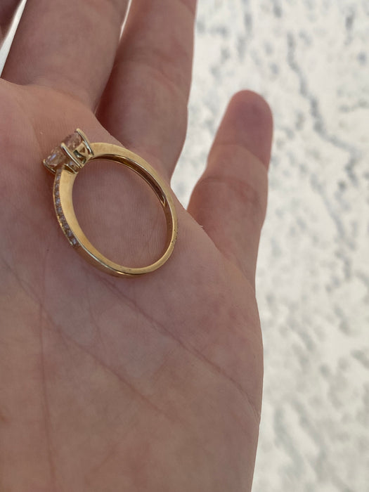 14k morganite diamond ring size 6.25