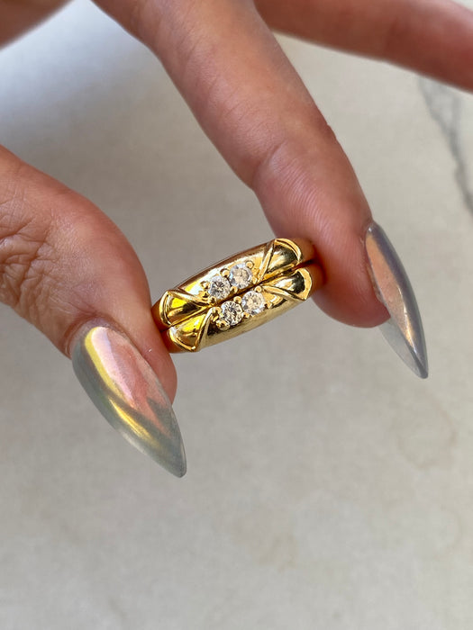 Vintage 18K Gold Convertible Diamond Ring – Hidden Diamond Reveal