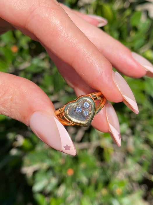 Vintage 18k Chopard Happy Diamonds Heart Ring