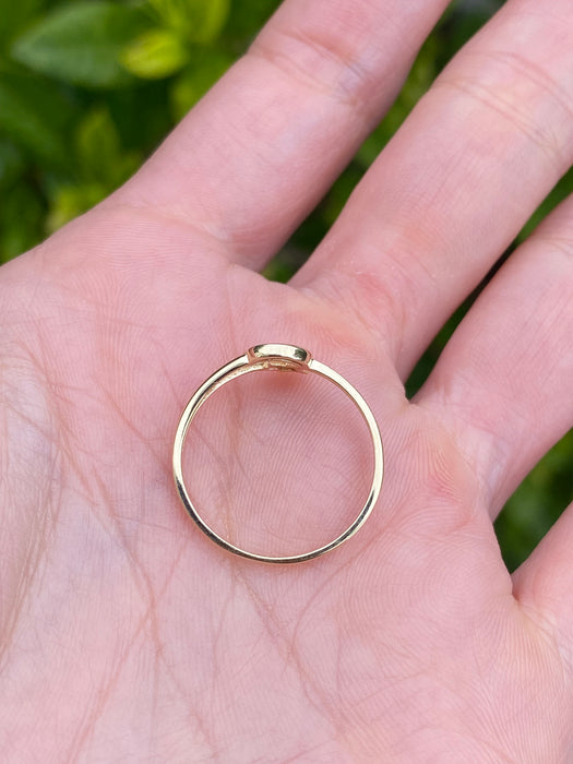 14k moon and fluted star ring