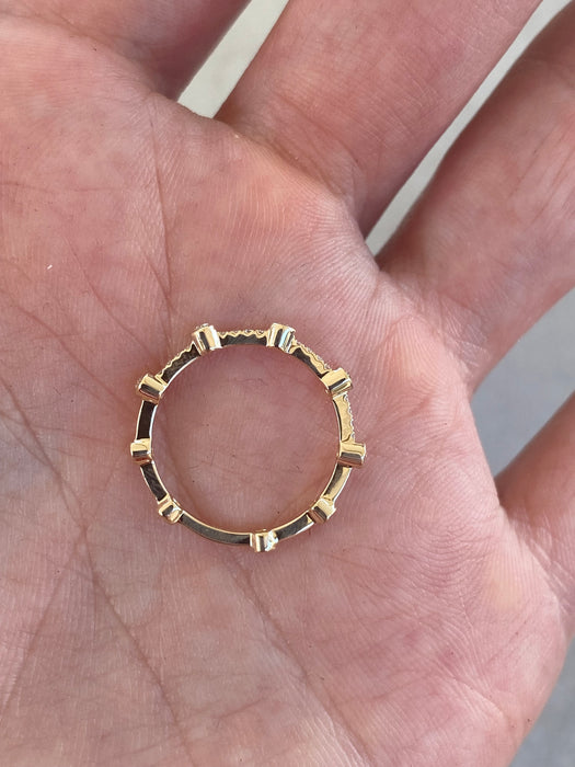 14K Gold Natural Diamond Pinky Ring