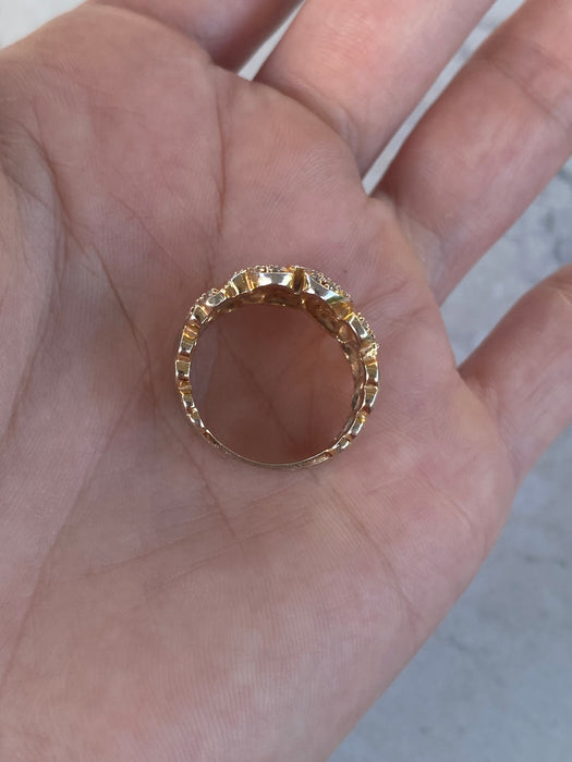 Vintage 18K Gold Heart Cluster Ring