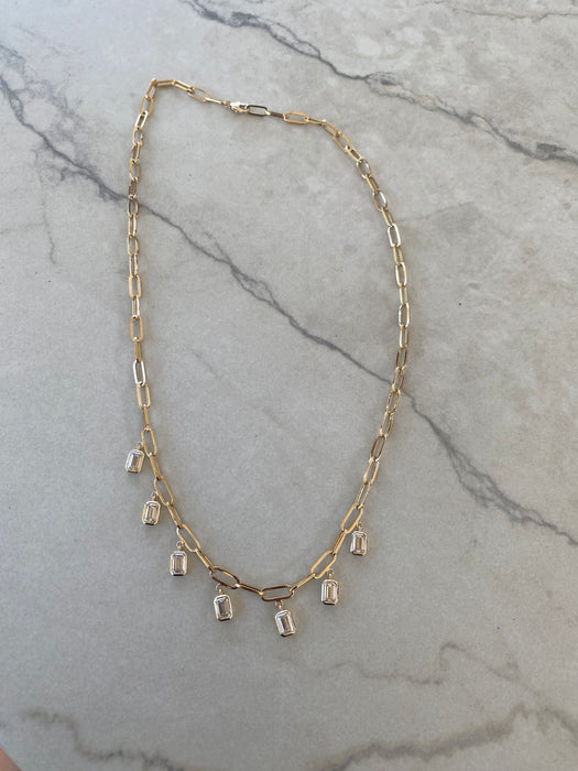 14K 3.7 TCW Lab Diamond Paperclip Necklace