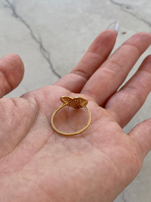 14K Pink Sapphire Heart Ring