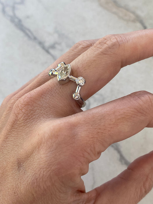 Vintage Platinum 900 Natural Diamond Constellation Ring – 0.97 TCW