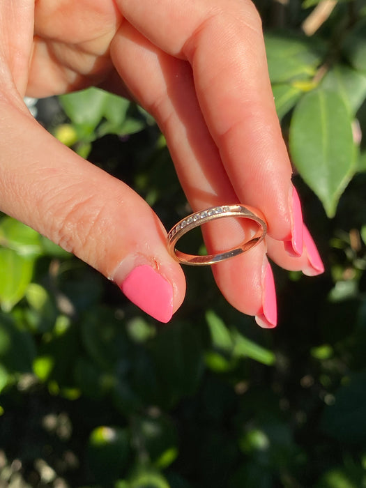 14k rose gold diamond ring size 7