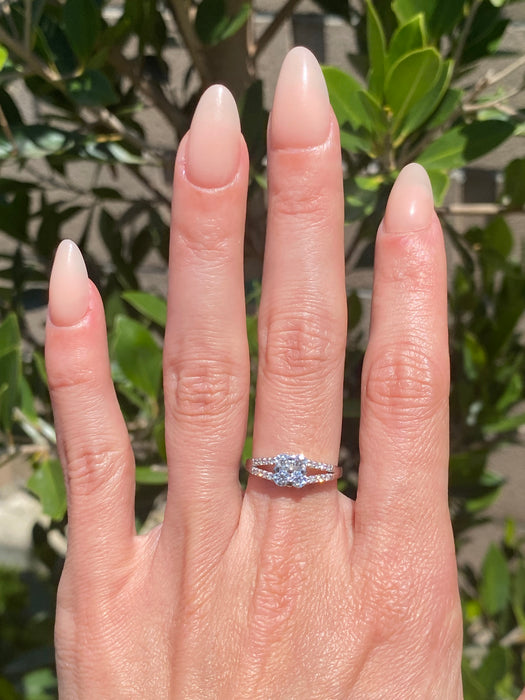 Vintage Platinum 900 Diamond Flower Ring – 0.51 TCW Natural Diamonds – Size 5.5