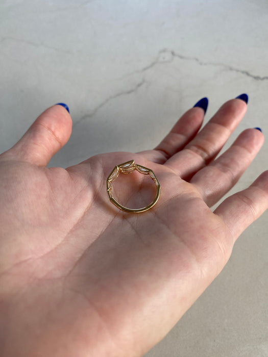 14K Tapered Baguette Lab Diamond Bypass Ring
